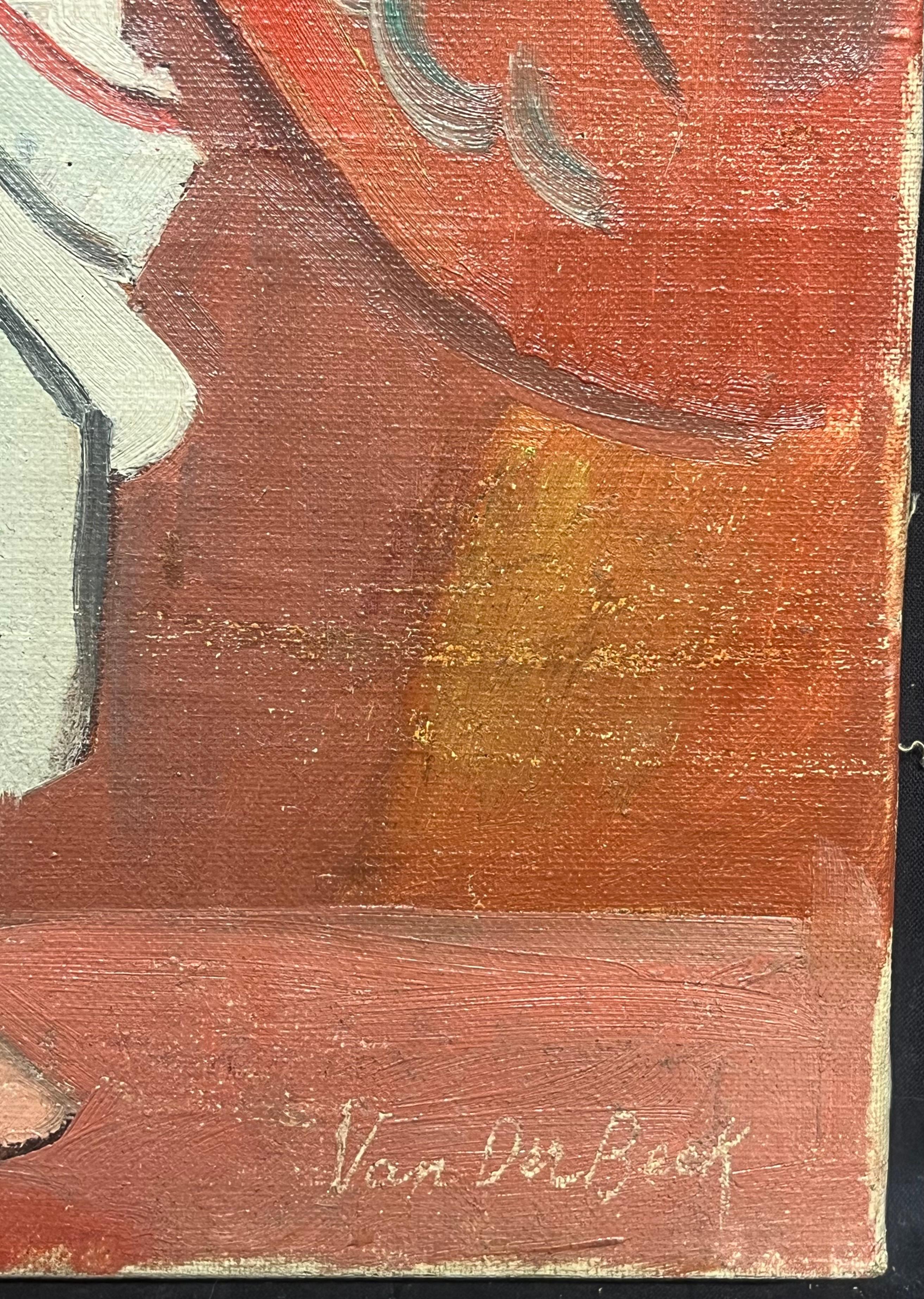 Artista/Scuola: di Henri Van Der Beck (francese 1886-1956), firmato e timbrato verso

Medium: olio su tela firmato, senza cornice

Pittura: 16 x 13 pollici

Provenienza: collezione privata, Francia

Condit: Il dipinto presenta lievi increspature