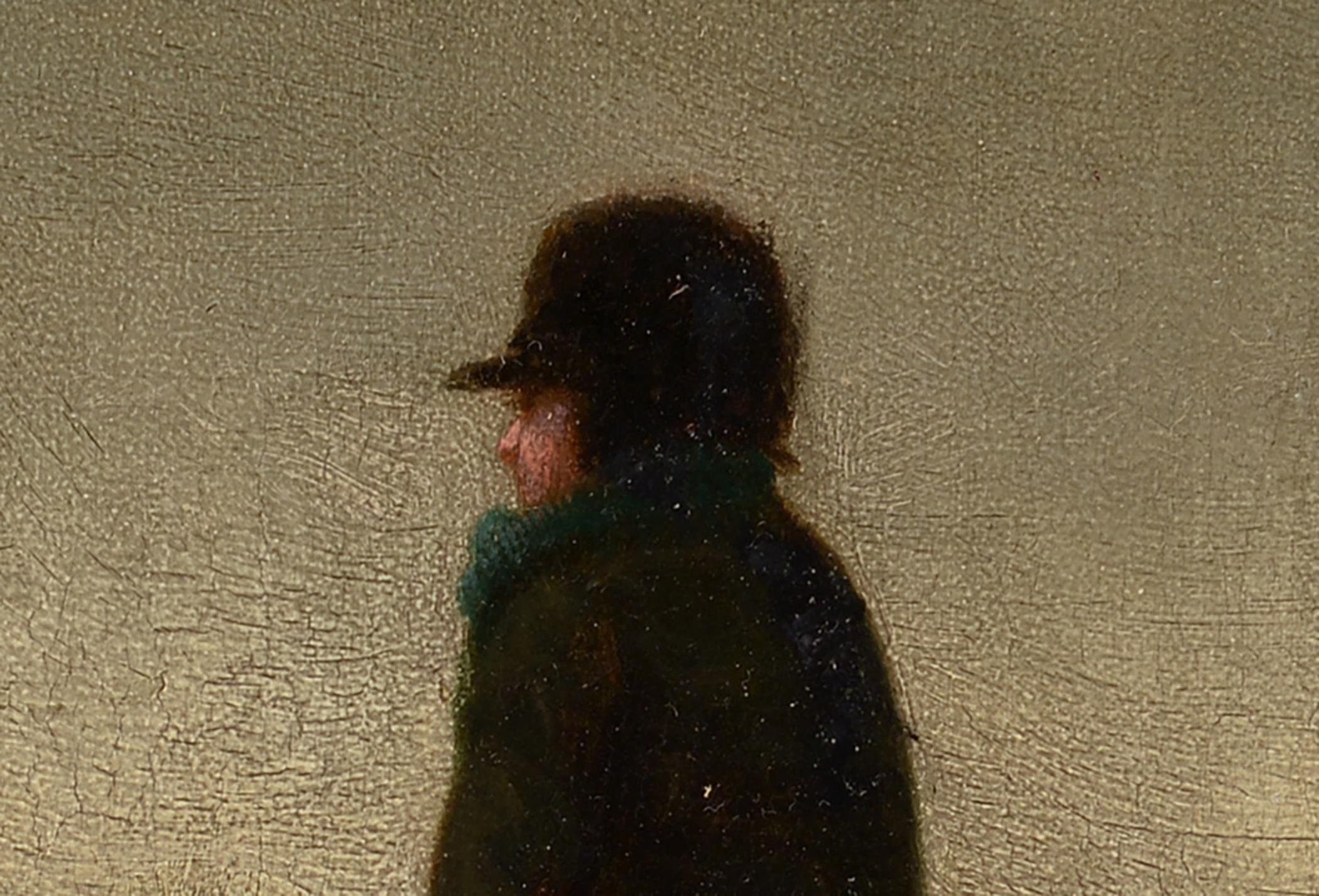 Lotta a palle di neve, XIX secolo, Belgio, Realismo, Figurale, Bambini, Inverno in vendita 1