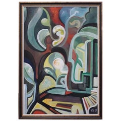 Gouache auf Karton von Henri Van Wynsberghe