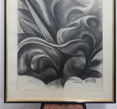Henri Van Wynsberghe "nature et volume ", Charcoal Drawing, 1978