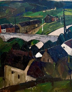 'Village View in the Ardennes, 1927' by Henri Victor Wolvens (1896 – 1977)