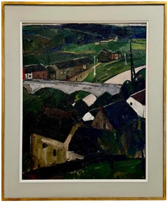 'Village View in the Ardennes, 1927' by Henri Victor Wolvens (1896 – 1977)