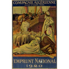 1920 Original Poster by Henri Villain - Compagnie Algérienne Emprunt National