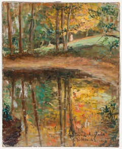 Henri Vincent-Anglade (1876-1956) - 1945 Öl, Herbstliche Spiegelungen
