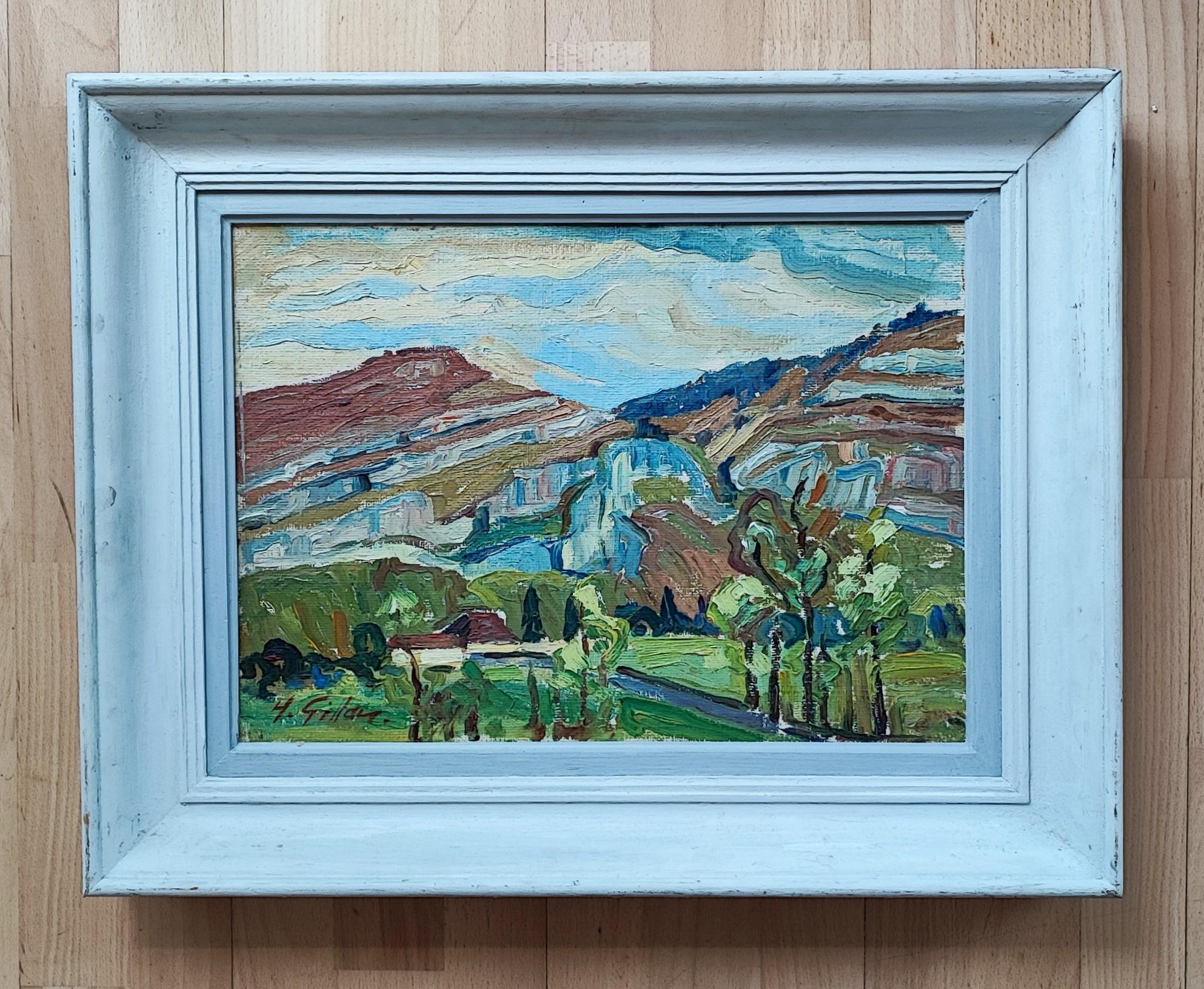 Los graneros de Thônex - Painting de Henri Vincent Gillard