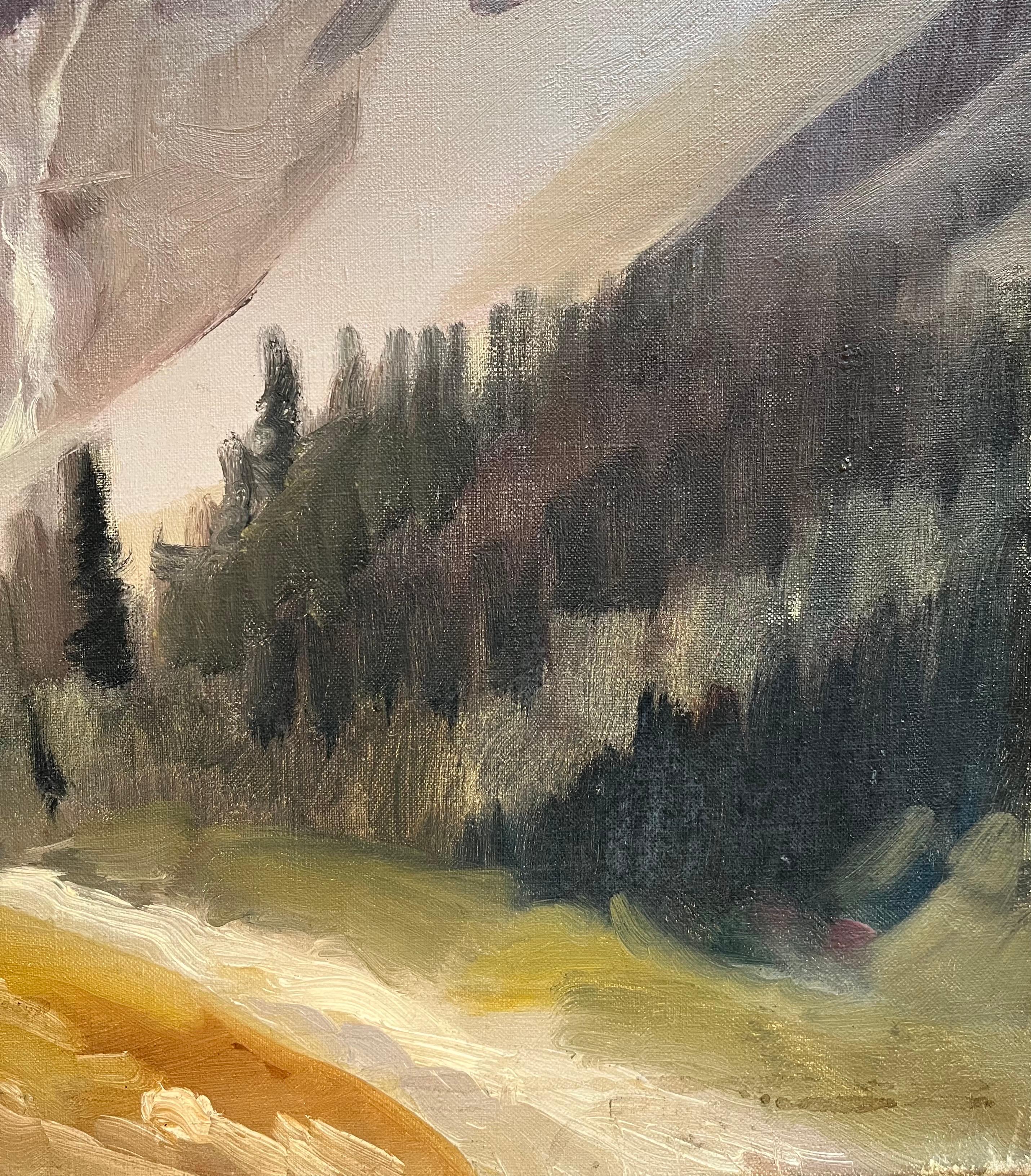 Paisaje de montaña de Henri Weissenbach - Óleo sobre lienzo - 46x55 cm en venta 2