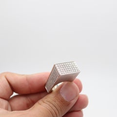 HENRICH & DENZEL Geometrischer Ring aus 14Kt Weißgold mit 3,96 Cwt Diamanten