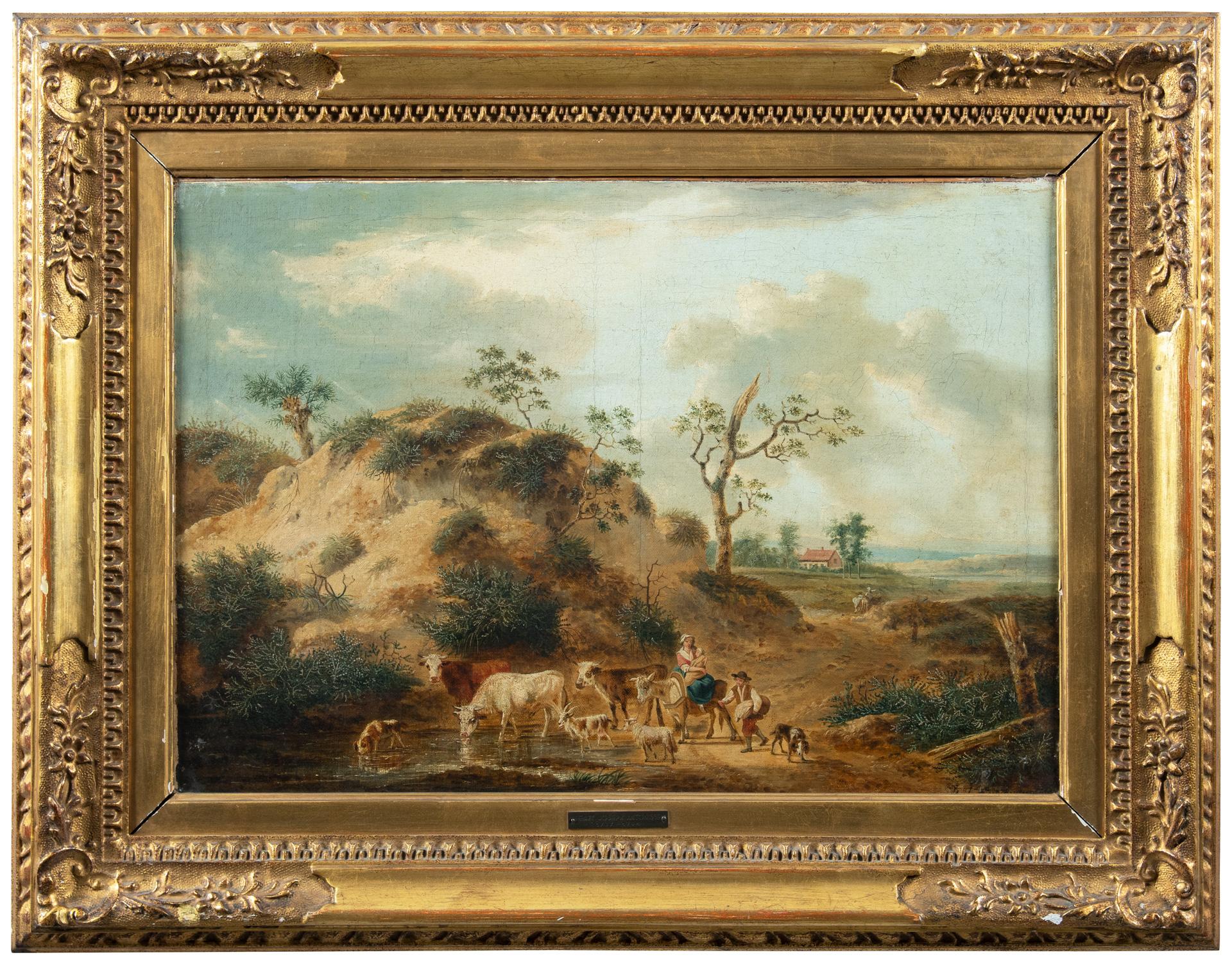 Peinture de lanternes vénitiennes du XVIIIe siècle Zuccarelli Huile