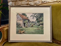 Henrie Bouvrie, Scène de Campagne, Watercolour Scene