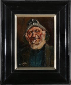 Henrie Pitcher (fl.1880-1904) - 1875 Oil, Fisherman with a Pipe