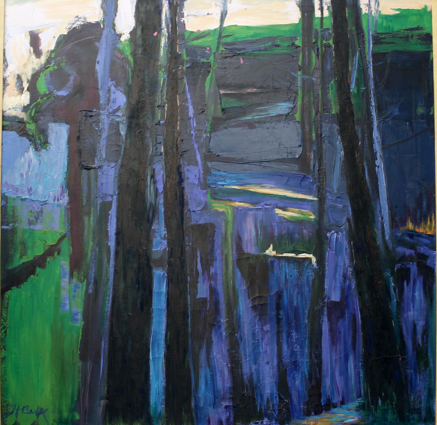 Henrietta Berk (American, 1919-1990), Grove, 1968, oil on canvas, signed lower left, canvas size is : 44