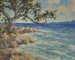 “Bermuda Coast” Henrietta Dunn Mears American Impressionist Oil on Board Signed
