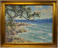 “Bermuda Coast” Henrietta Dunn Mears American Impressionist Oil on Board Signed