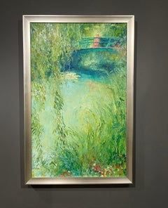 Henrietta Milan, "Claude's Countless Blessings", 48x30 Lily Pond Monet Painting