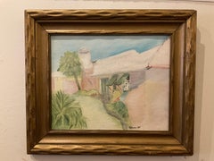 Fanny Fox’s Cottage - Saint George, Bermuda Small Modernist Oil Painting, 1985