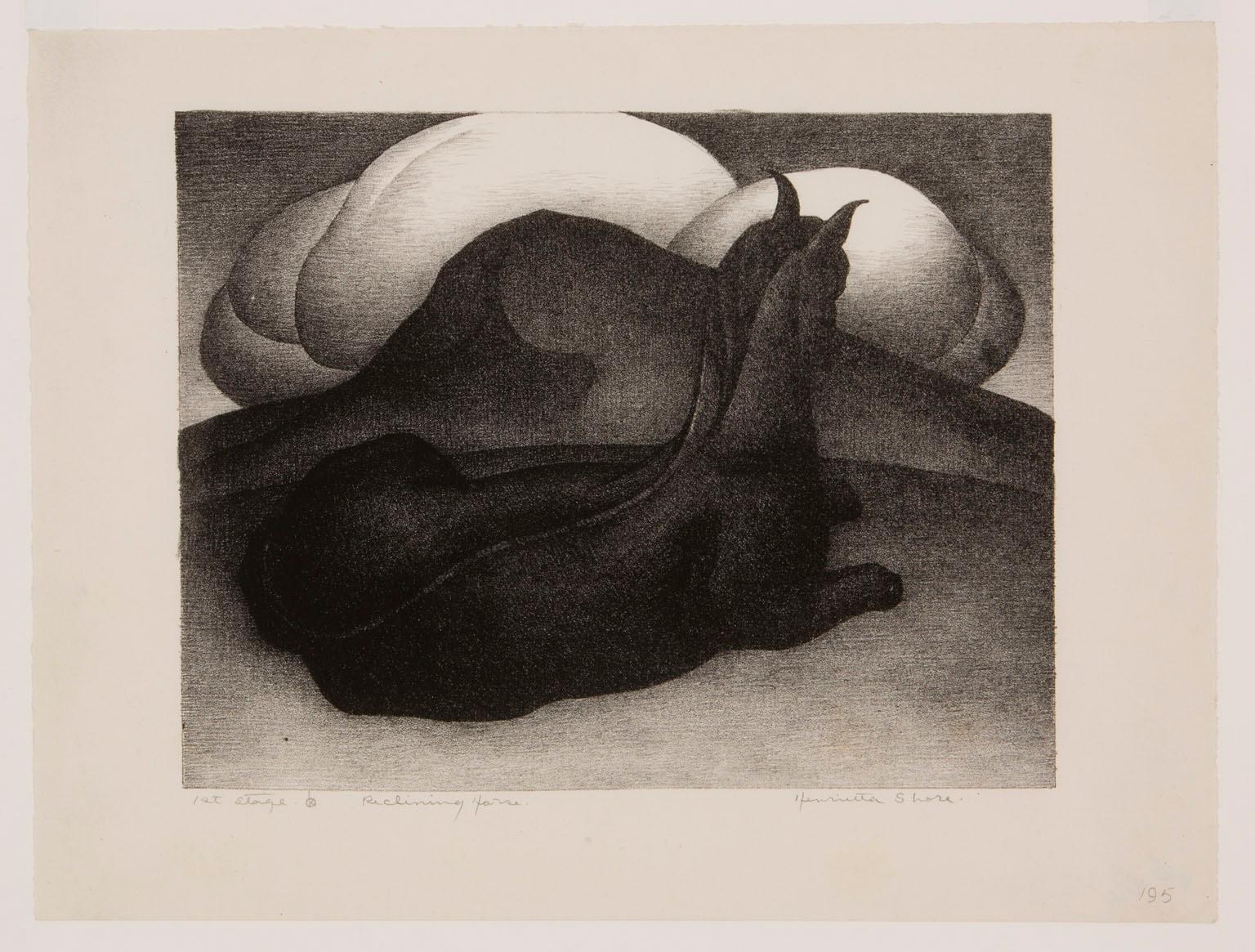 Reclining Horse - Print by Henrietta Shore
