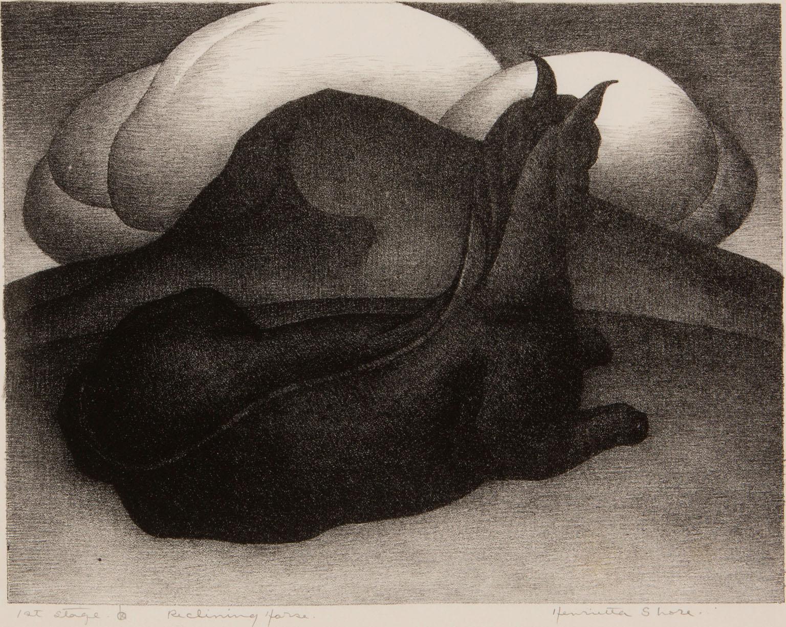 Henrietta Shore Animal Print - Reclining Horse