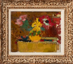 Henriette Deloras (1901-1941). Fleurs. Huile sur toile. Signed. Fauvist. Framed.