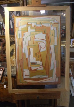 abstrait 1, 1954, huile sur panneau, 100x65 cm, encadré