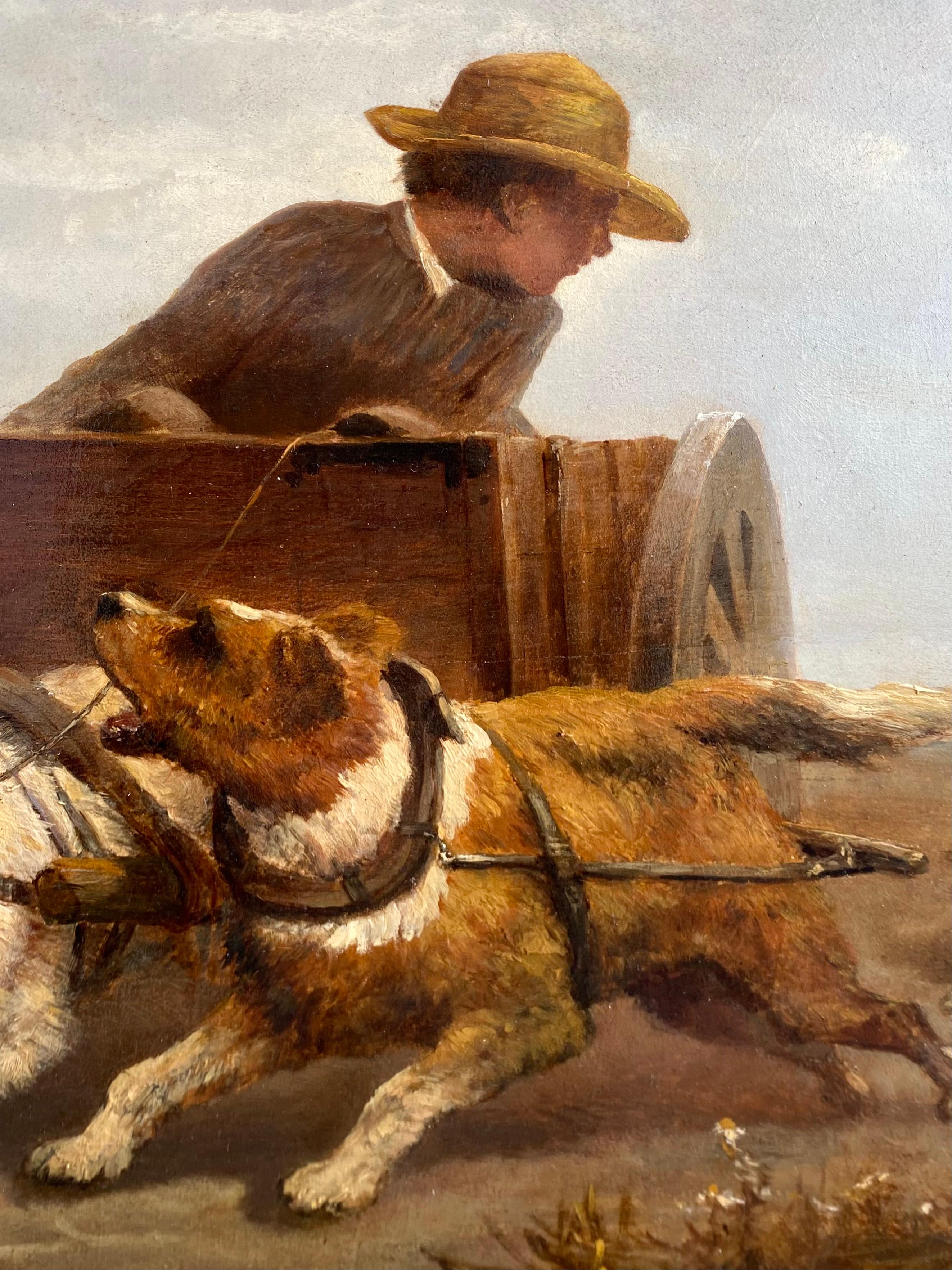 Henriëtte Ronner-Knip
Amsterdam 1821 - 1909 Brüssel
Niederländisch - Belgischer Maler

Junge im Hundewagen

Signatur: signiert unten rechts 