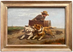 Junge im Hundewagen" von Henriëtte Ronner-Knip ( 1821 - 1909 )