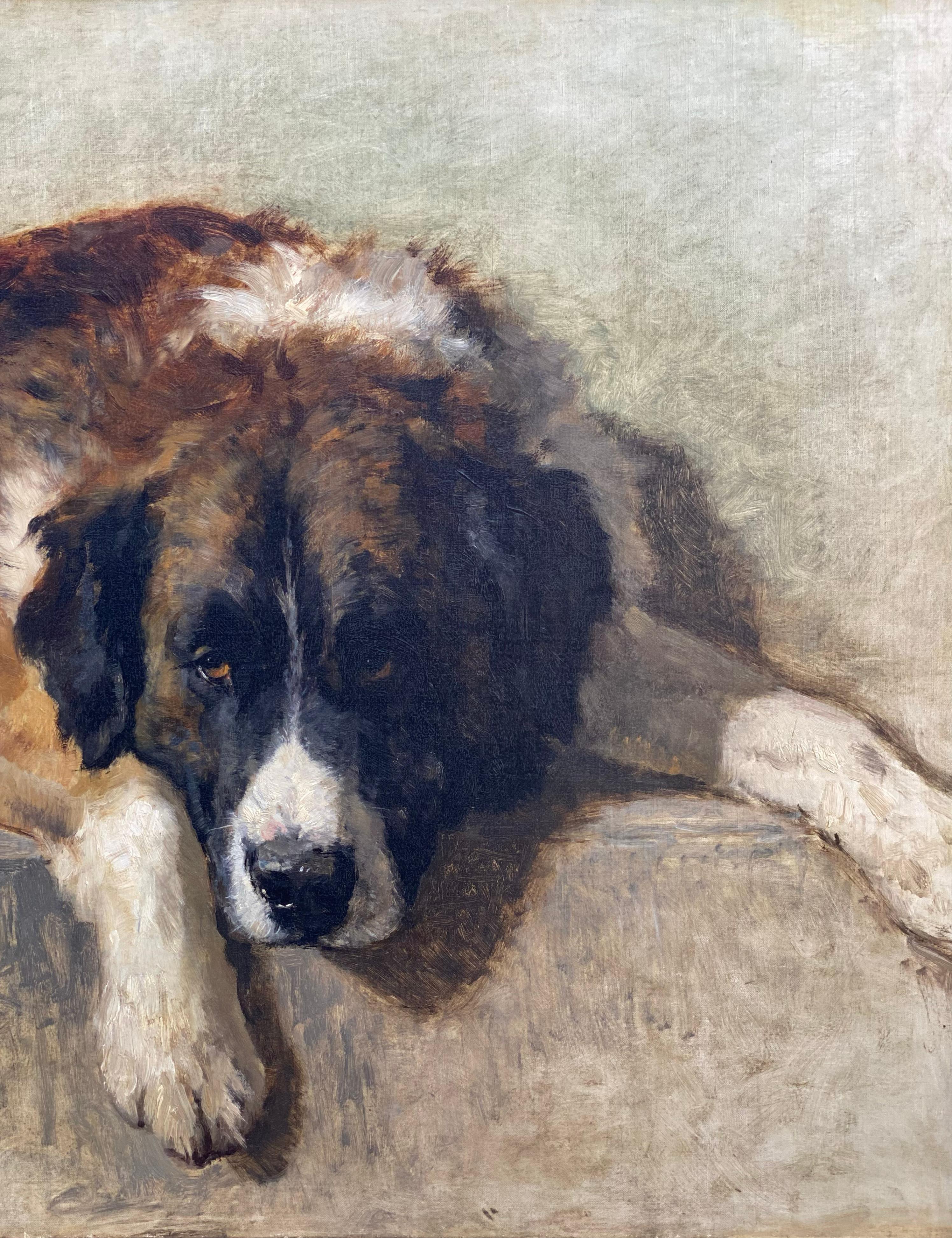 'Portrait of a Bernese Mountain Dog' by Henriëtte Ronner-Knip  (1821 – 1909) - Painting by Ronner-Knip, Henriëtte