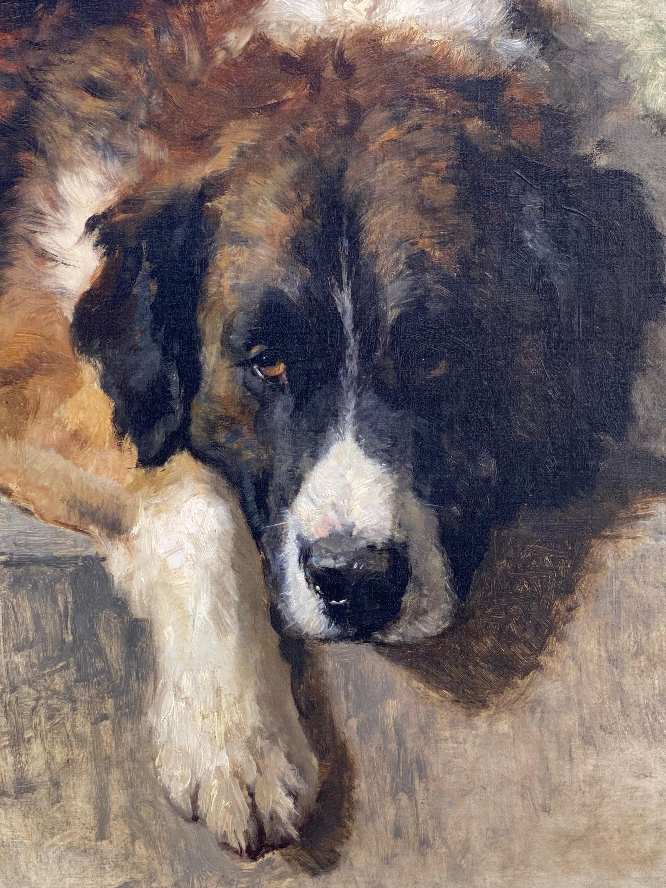 'Portrait of a Bernese Mountain Dog' by Henriëtte Ronner-Knip  (1821 – 1909) - Brown Portrait Painting by Ronner-Knip, Henriëtte
