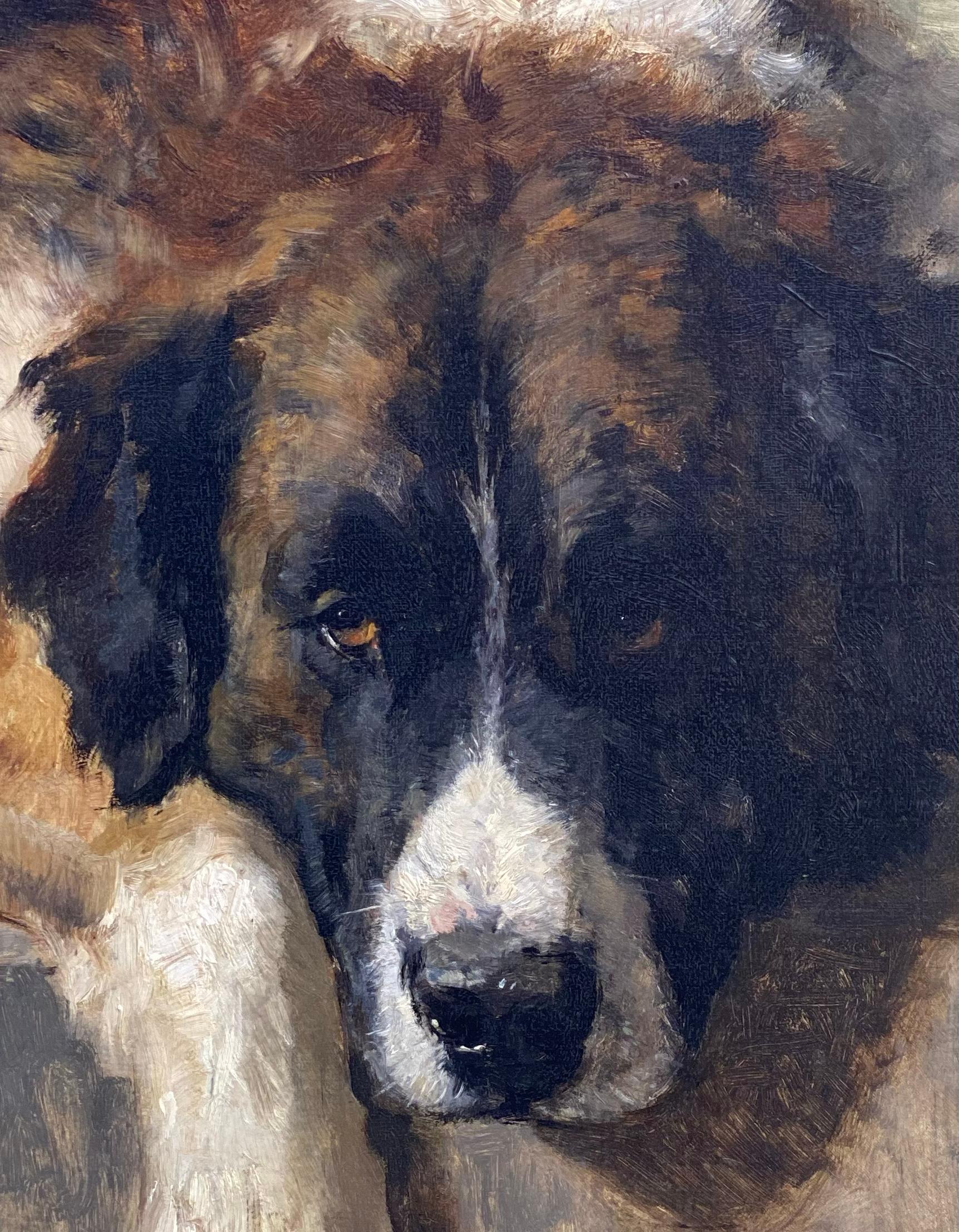Henriëtte Ronner-Knip
Amsterdam 1821 – 1909 Brussels
Dutch – Belgian Painter

'Portrait of a Bernese Mountain Dog'

Signature: signed lower left and dated 1894 ‘Henriette Ronner 94.’
Medium: oil on canvas
Dimensions: image size 68 x 80 cm, frame