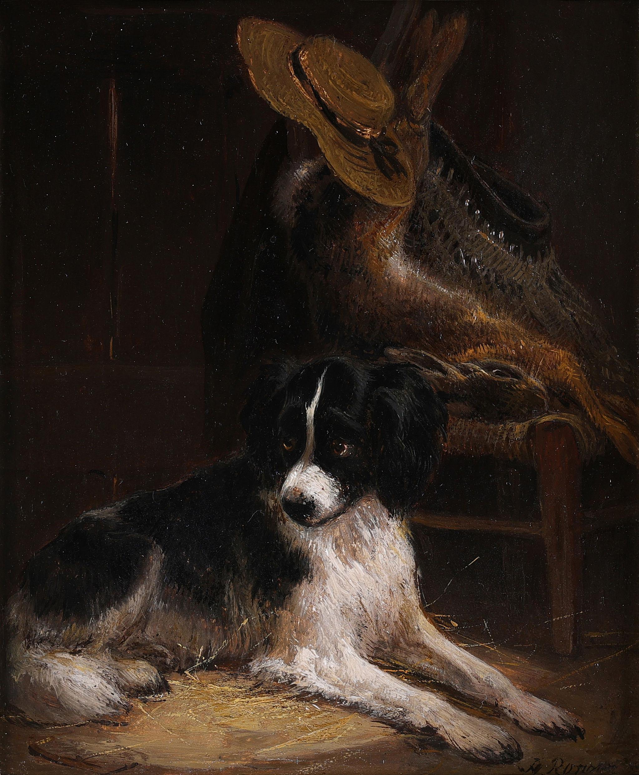 Waiting with the Day's Rewards - Painting by Ronner-Knip, Henriëtte