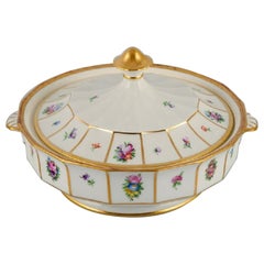 Henriette, Royal Copenhagen, Round Bowl with Lid Decorated with Flowers