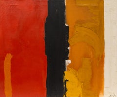 Henriette "Yetti" Stolz peinture à l'huile abstraite Colorado moderne encadrée