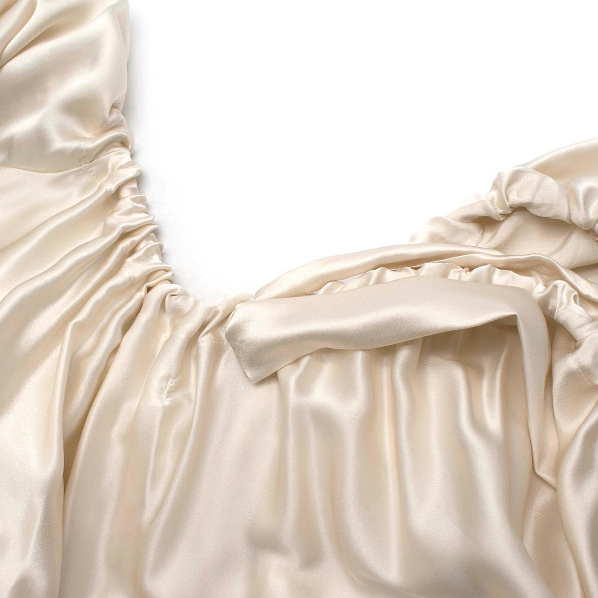 Henriette Von Gruenberg Bettina Silk Satin Low Back Draped Gown In Excellent Condition For Sale In London, GB