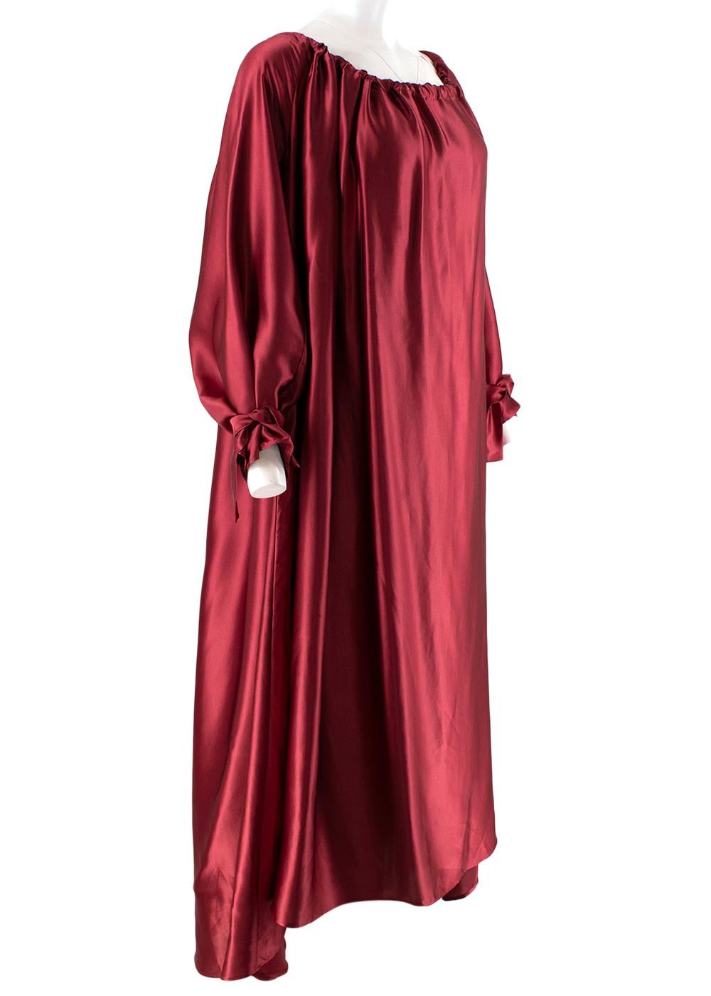 Henriette Von Gruenberg Bettina Silk Satin Low Back Draped Gown 

- A collaboration between contemporary silks brand Henriette Von Gruenberg, and stylist Bettina Looney
- 4.5m of silk satin in used to create a voluminous style, with gathered low