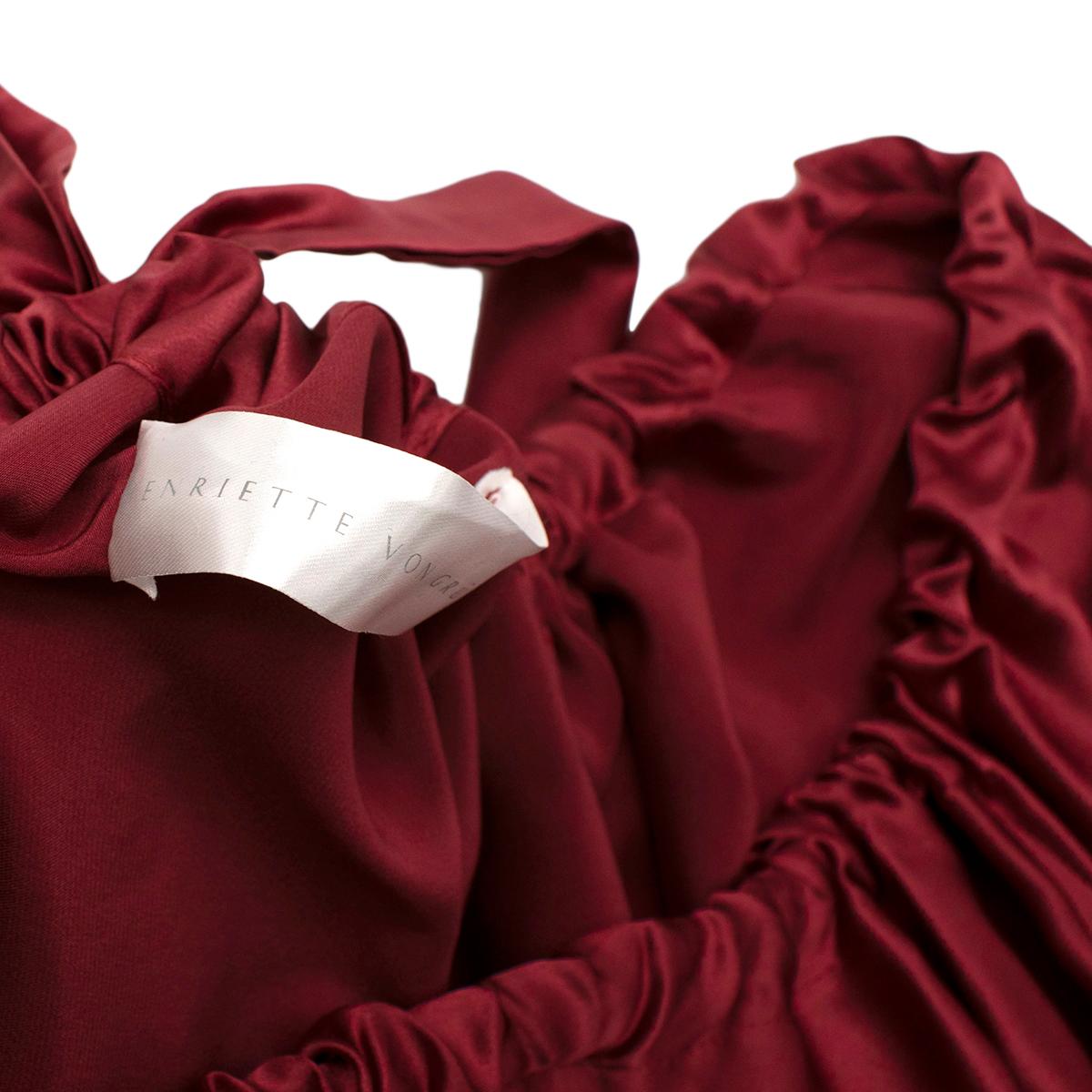 Women's Henriette Von Gruenberg Bettina Silk Satin Low Back Draped Gown - One Size For Sale