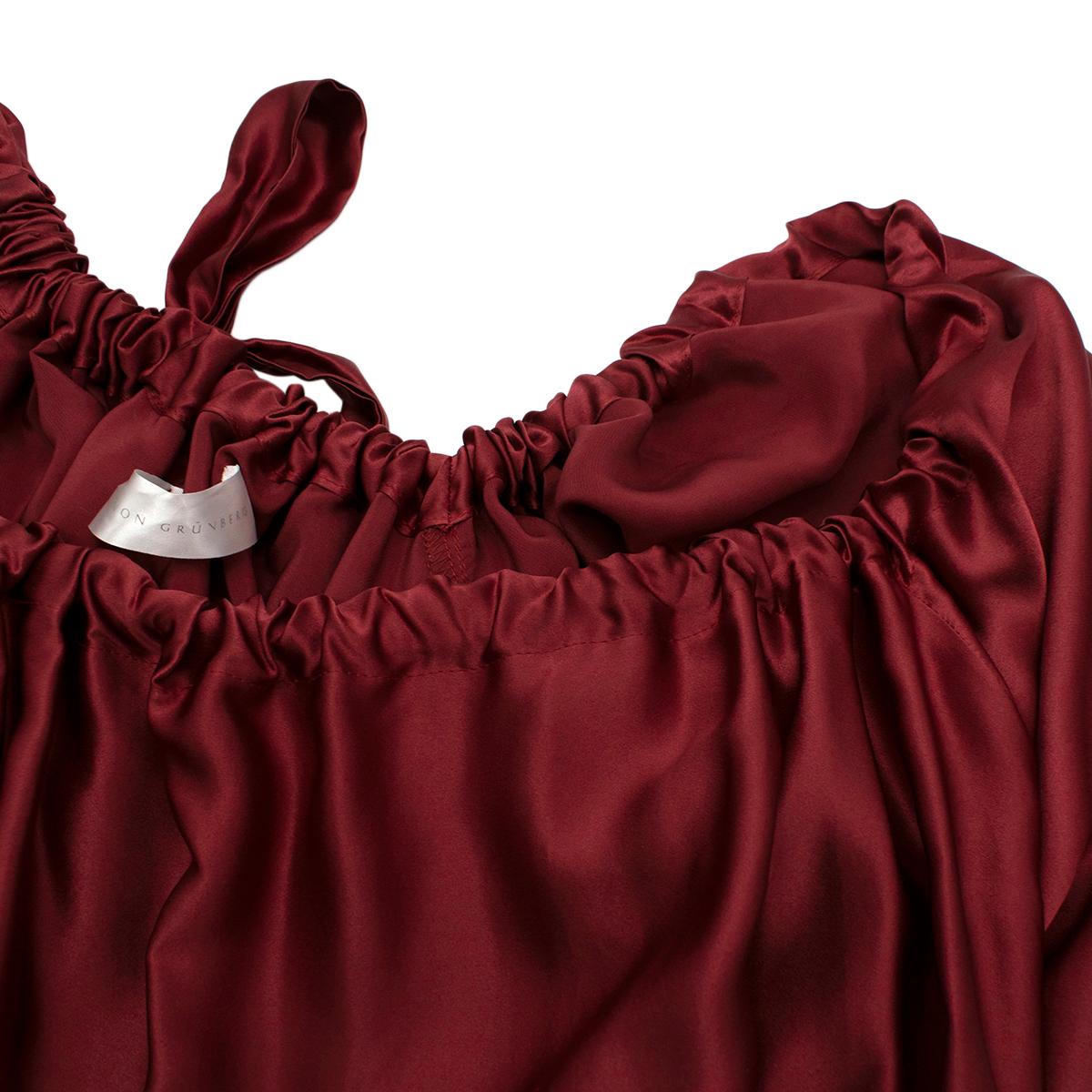 Henriette Von Gruenberg Bettina Silk Satin Low Back Draped Gown - One Size For Sale 2