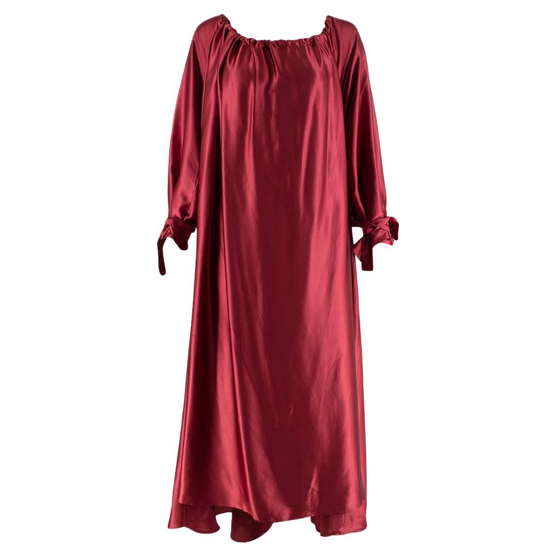 Henriette Von Gruenberg Bettina Silk Satin Low Back Draped Gown - One Size For Sale