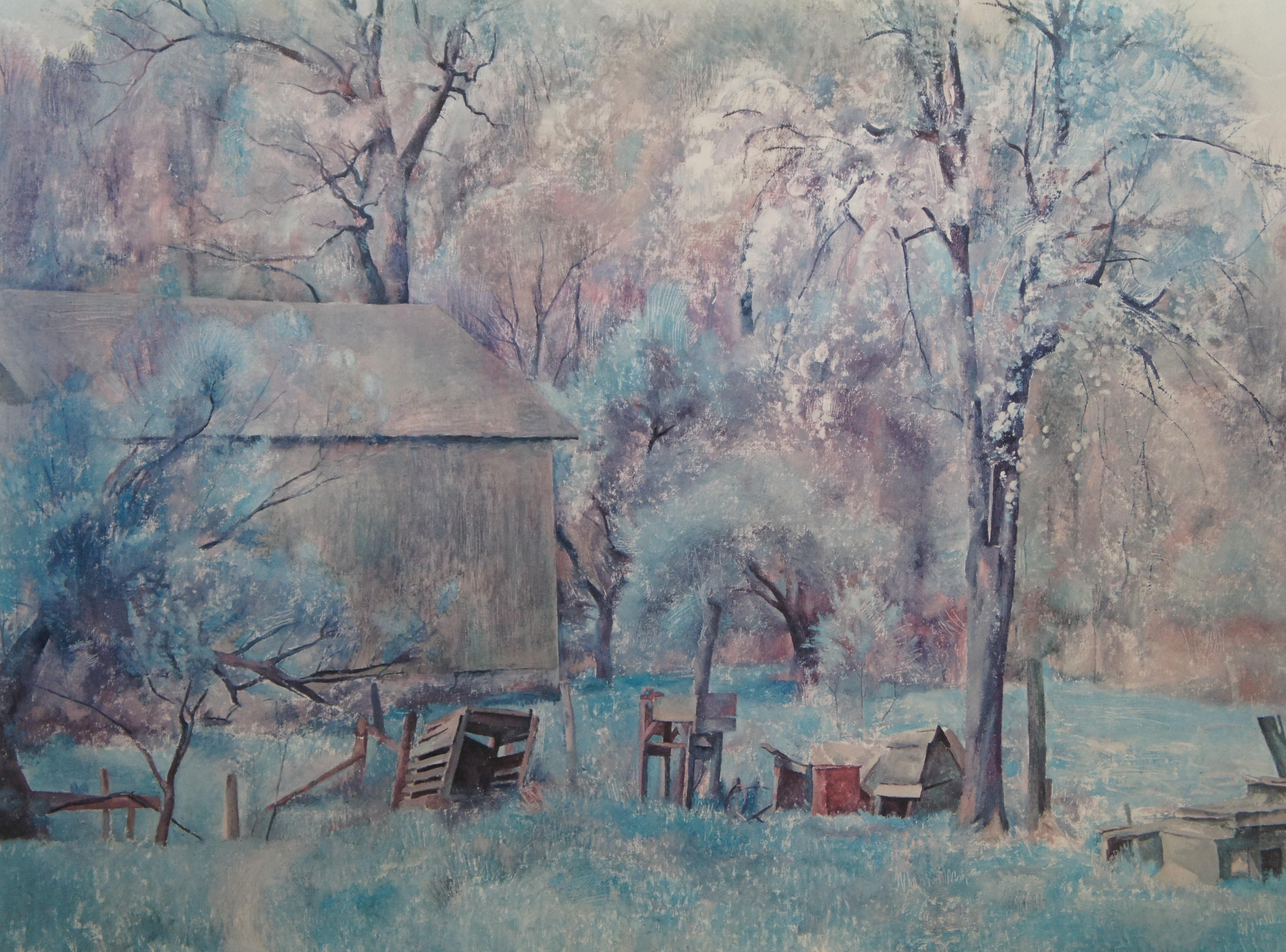 Henriette Wyeth Brandywine Farm Farmhouse Landscape Collotype w COA 37