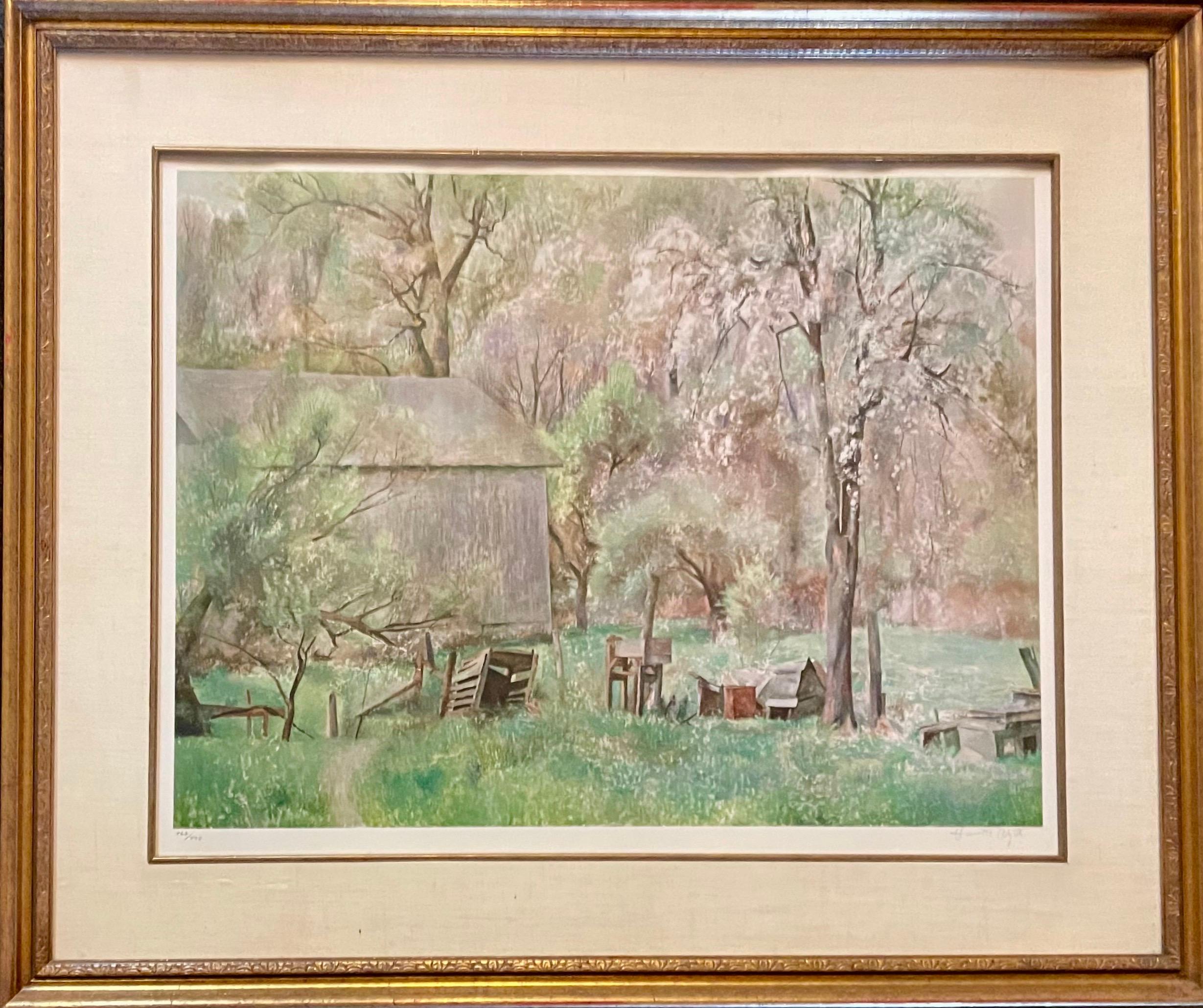 Granja de Brandywine Colotipo Litografía Firmada a Mano Henriette Wyeth Arte Americano en venta 5