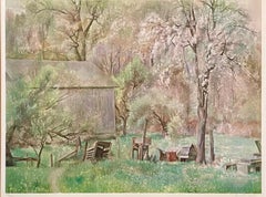 Brandywine Farm Collotype Lithograph Hand Signed Henriette Wyeth Americana Art