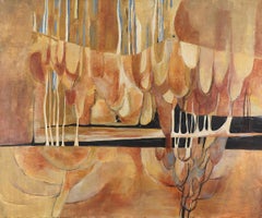 Henriette “Yetti” Stolz Mid-Century Abstract Landscape Oil Painting