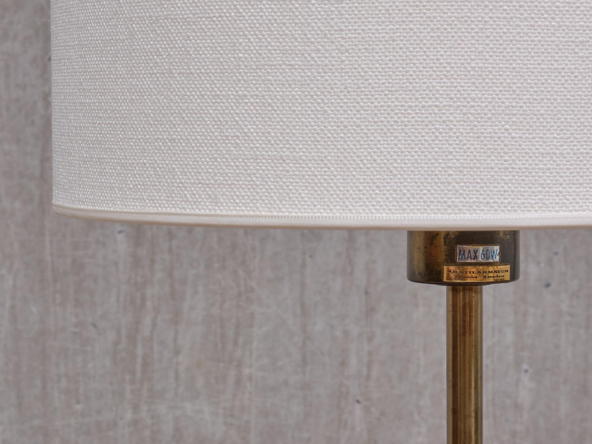 Henrik Blomqvist Brass Floor Lamp, Stilarmatur Tranås, Sweden, 1960s 5