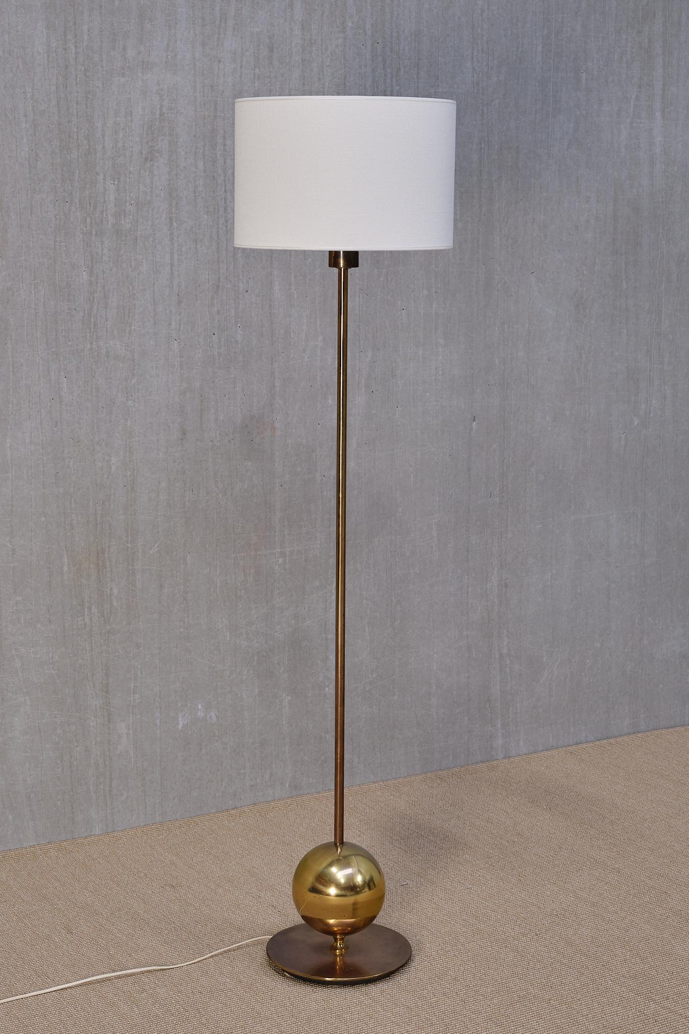 Scandinavian Modern Henrik Blomqvist Brass Floor Lamp, Stilarmatur Tranås, Sweden, 1960s