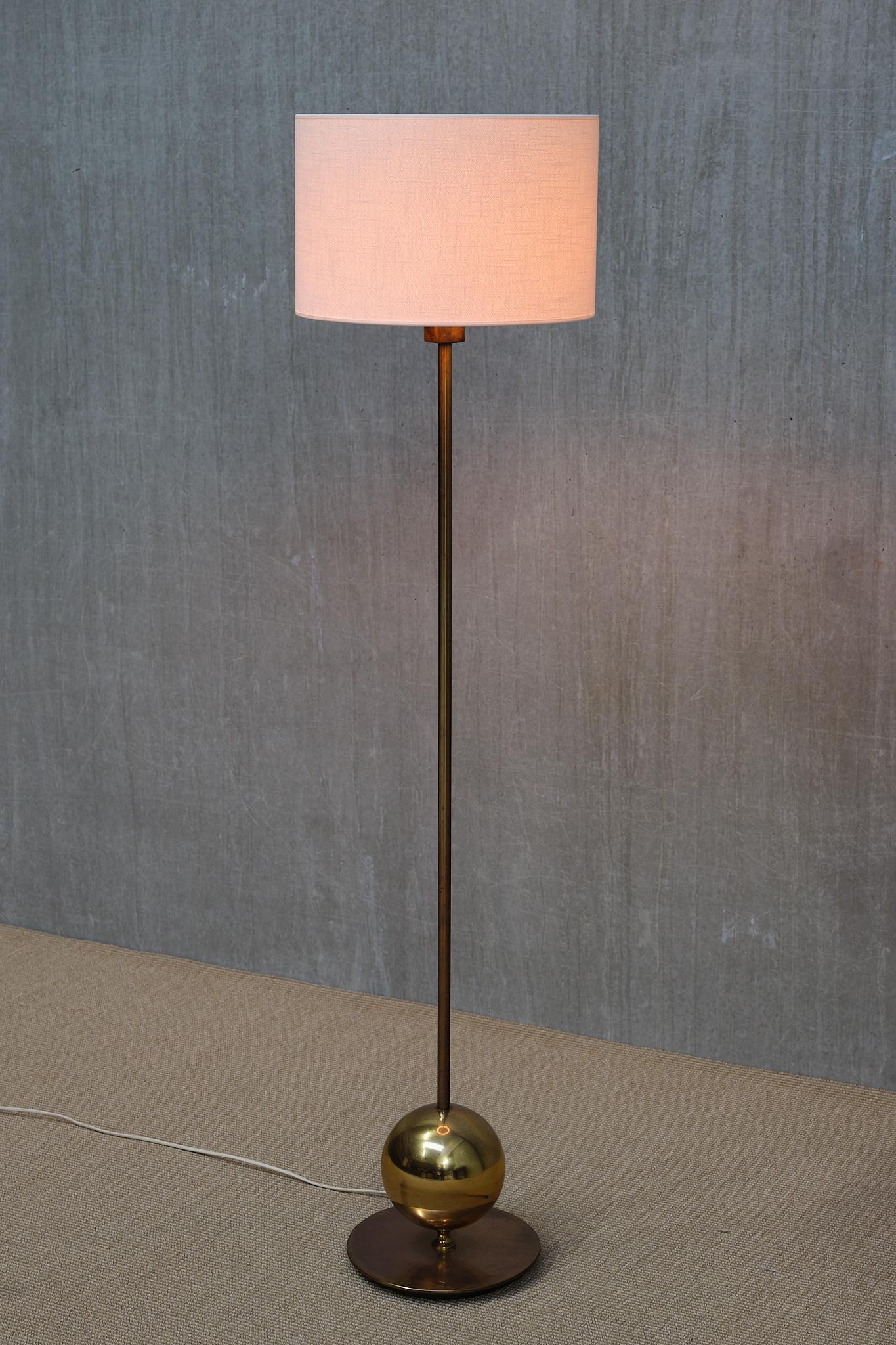 Mid-20th Century Henrik Blomqvist Brass Floor Lamp, Stilarmatur Tranås, Sweden, 1960s
