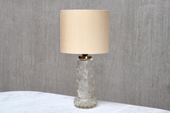 Lampe de table Henrik Blomqvist en verre et soie, Stilarmatur, Tranås, Suède, années 1960