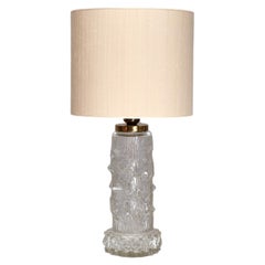 Henrik Blomqvist Table Lamp in Glass and Silk, Stilarmatur Tranås, Sweden, 1960s