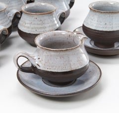 Henrik Ditlev Larsen Danish Modern Stoneware Demitasse Set for 12