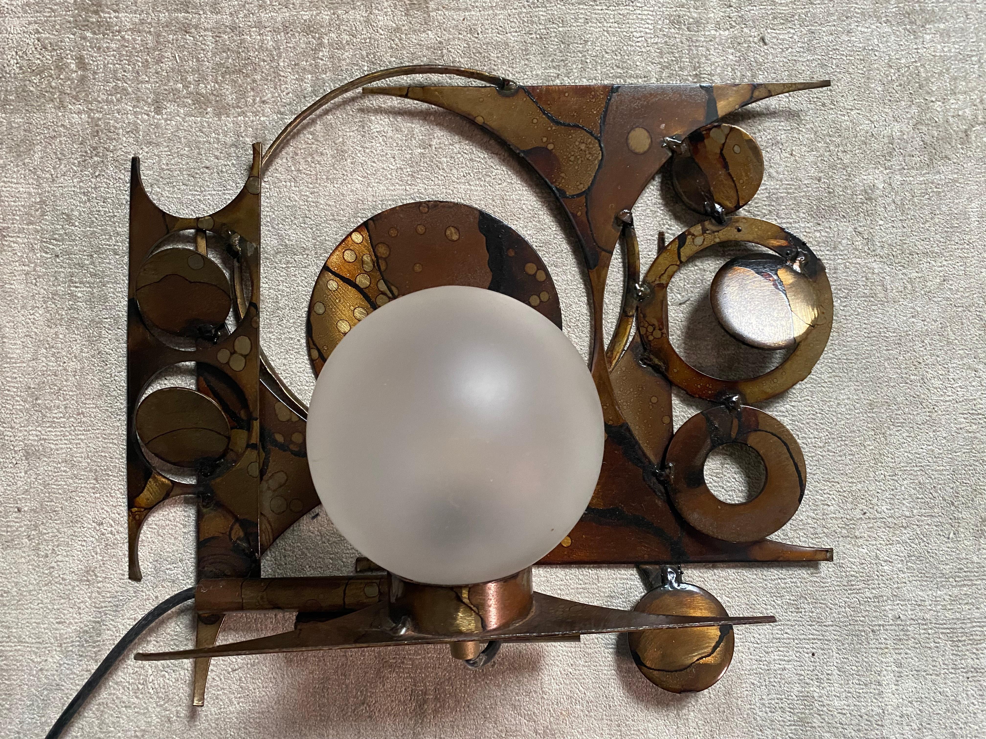 Mid-Century Modern Applique sculpture métal brutaliste Henrik Horst, Danemark, ca. 1970s. en vente