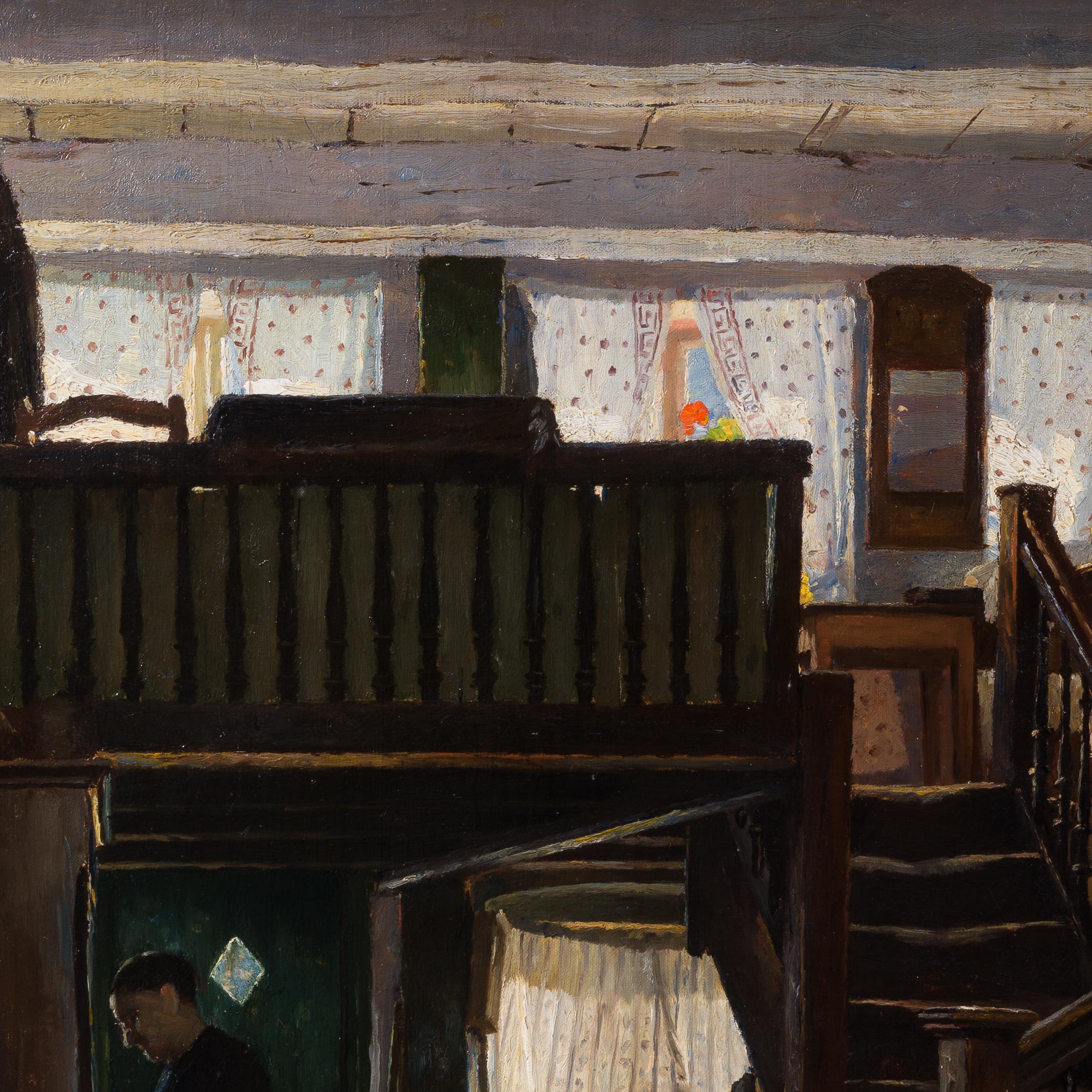 Femme préparant des légumes, scène d'intérieur 1