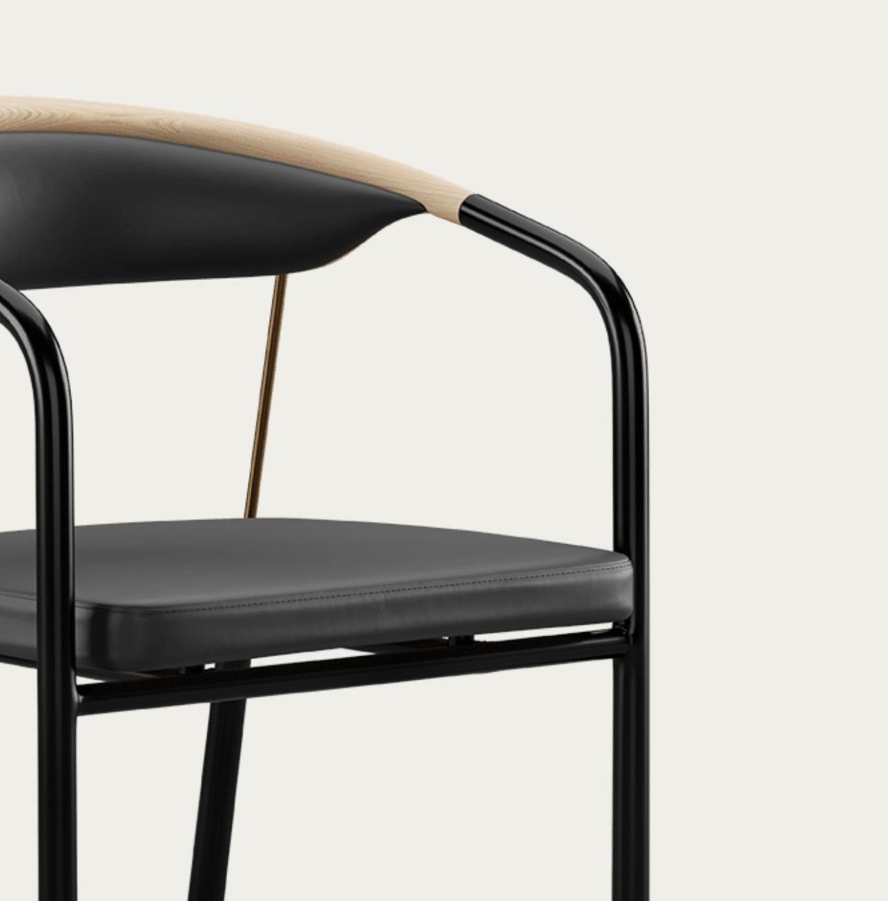 Henrik Tengler Chairman Wood Types: Oak, Upholstery: Black For One Collection For Sale 4