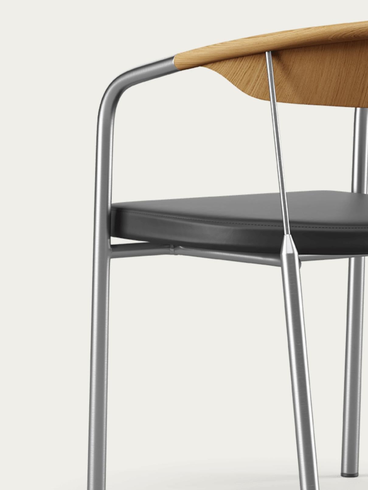 Henrik Tengler Chairman Wood Types: Oak, Upholstery: Black For One Collection For Sale 4